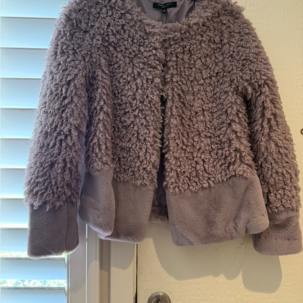 Romeo & Juliet Couture Purple Sherpa Jacket